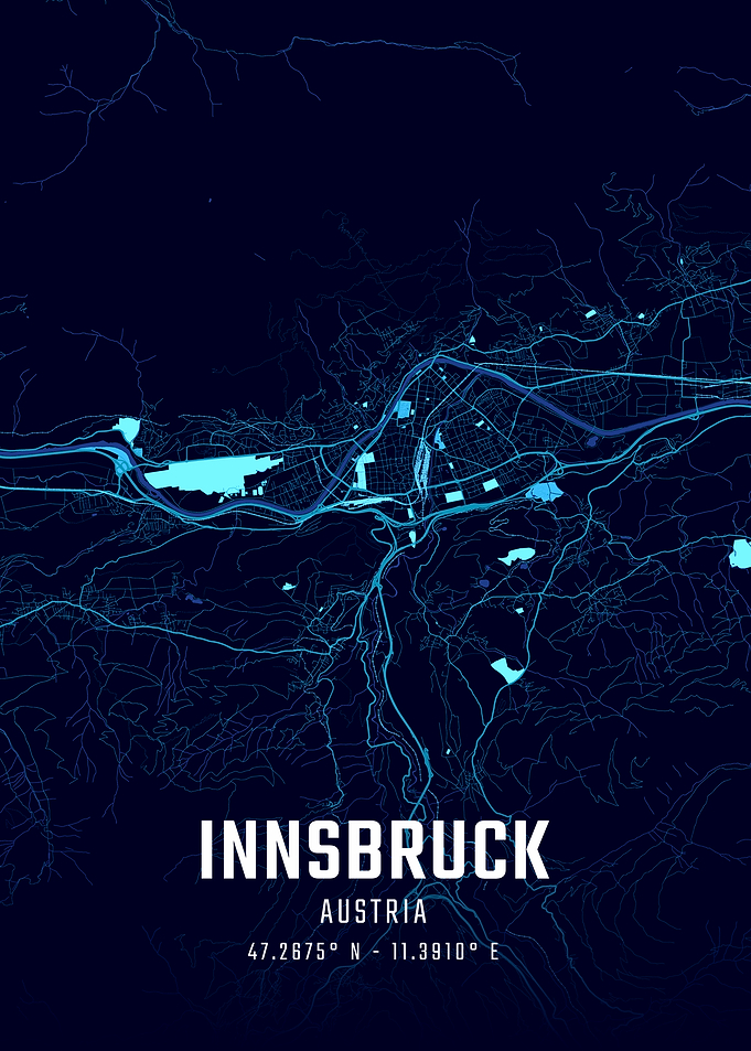Innsbruck Midnight City Map