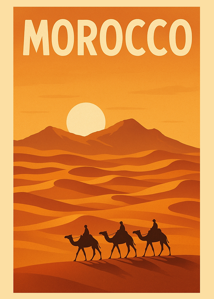 Morocco Desert Travel Poster