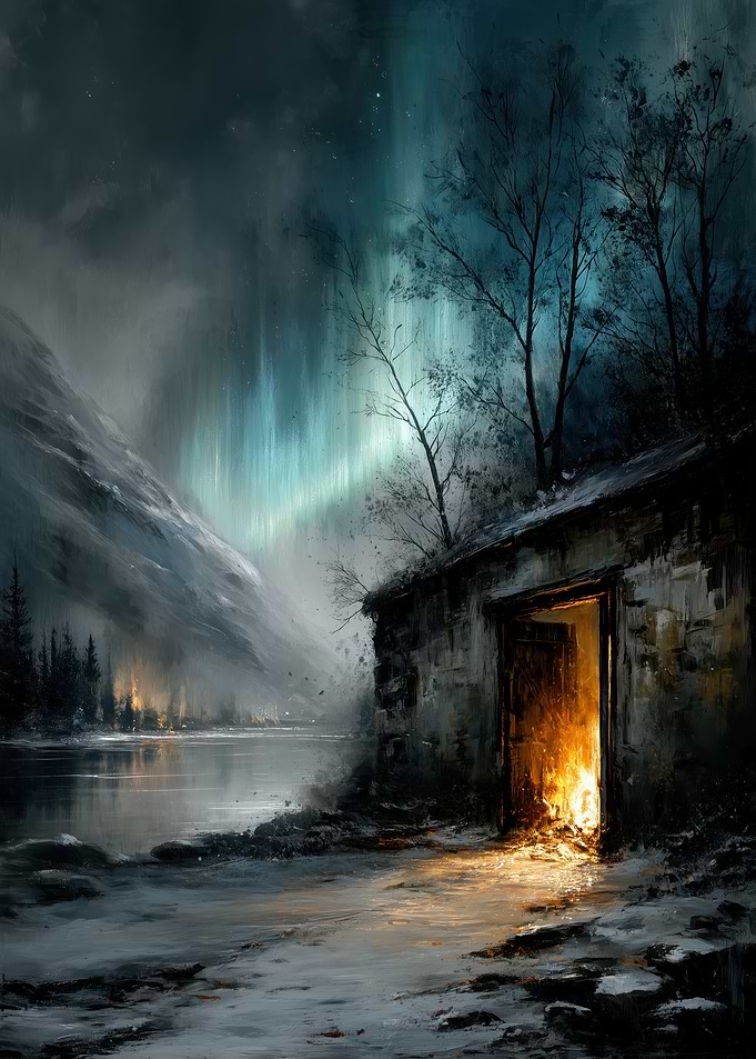 Cabin under the Northern Lights