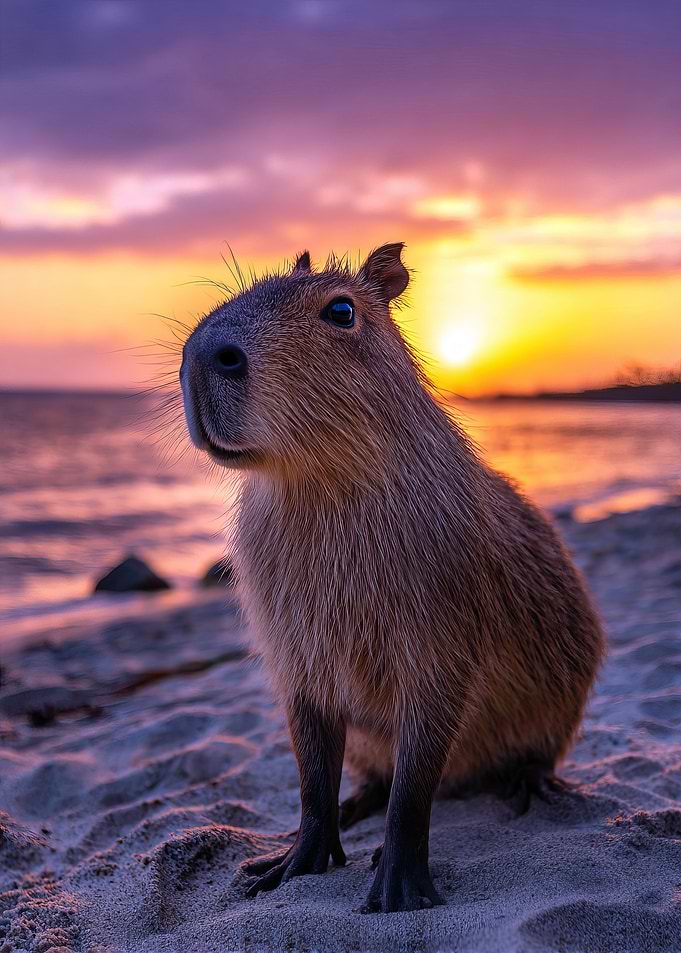 Capybara at Sunset Beach