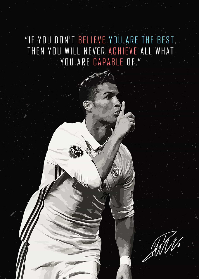 Cristiano Ronaldo Motivational Quote Poster