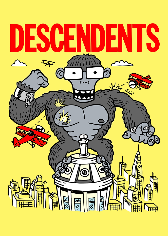 Descendents Cartoon Gorilla on Building