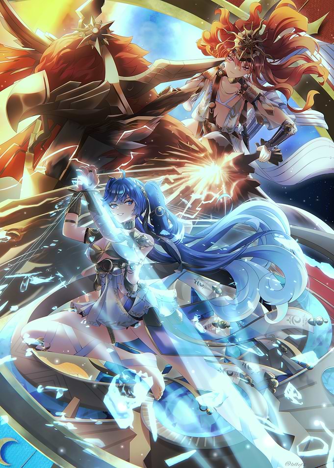 Characters in Dynamic Action Pose