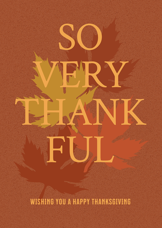 Thanksgiving Greeting with Autumn Leaves