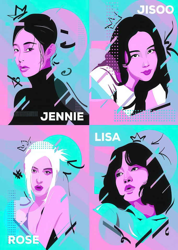 Blackpink Members Pop Art Portrait