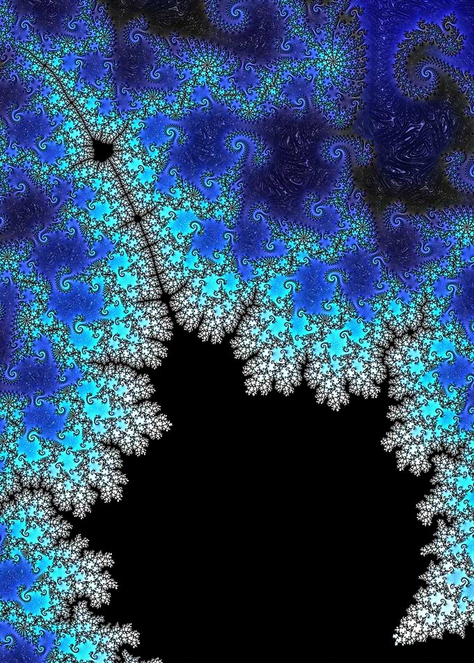 Fractal Art in Blues and Black