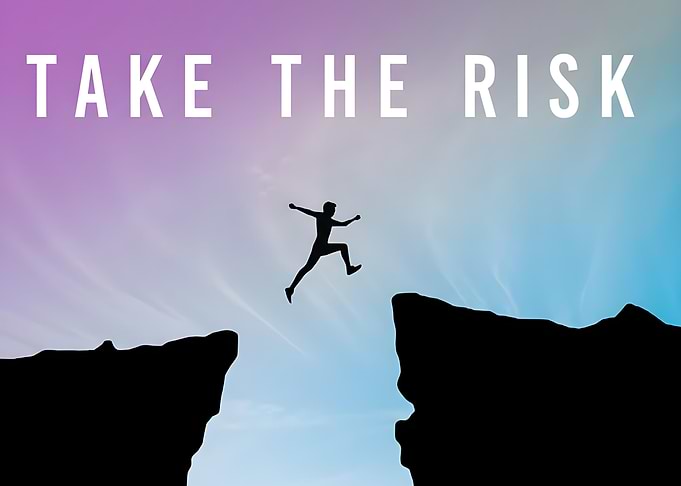 Take the Risk Silhouette Jump