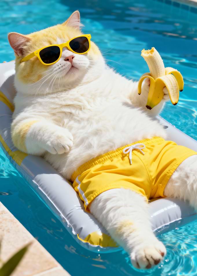 Cat in Pool