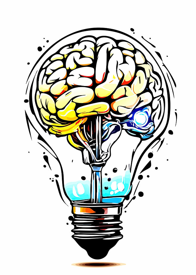 Brain in a Lightbulb Illustration