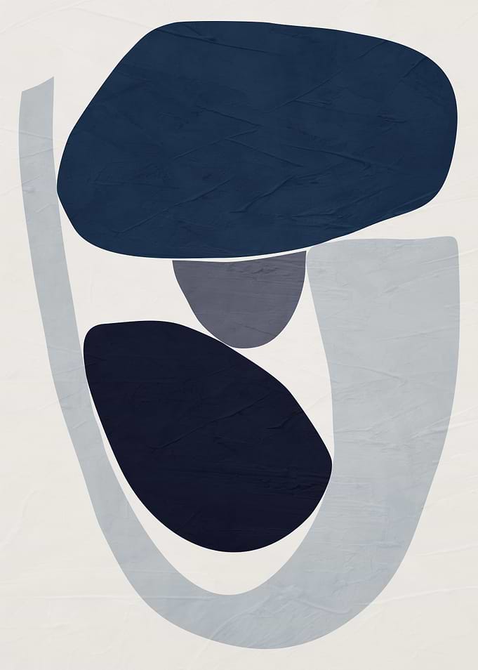 Abstract Shapes in Blue and Gray