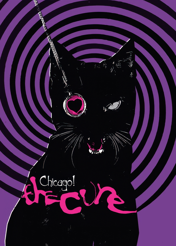 The Cure Chicago Black Cat Poster