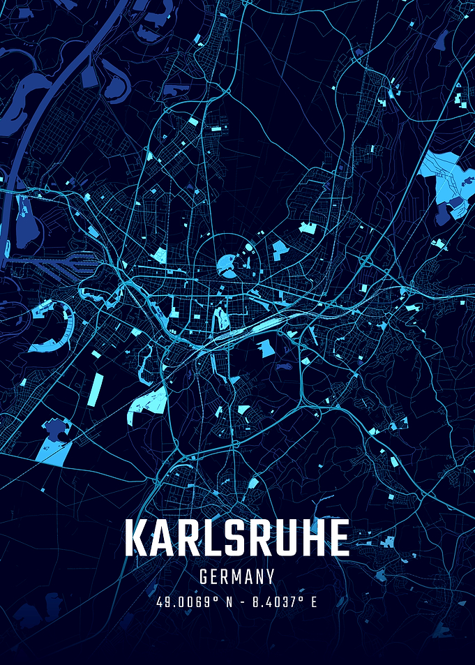 Karlsruhe Midnight City Map