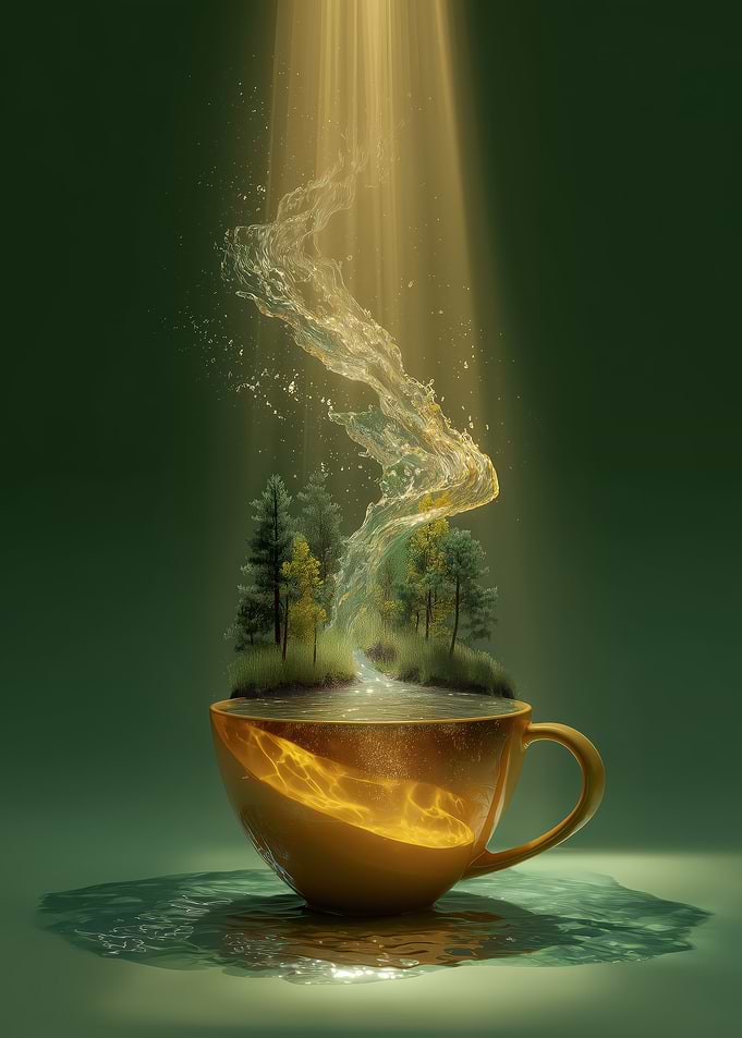 Surreal Teacup Landscape