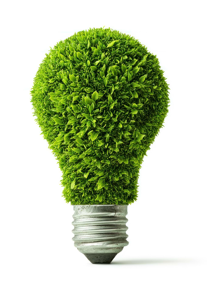 Green Energy Light Bulb Concept