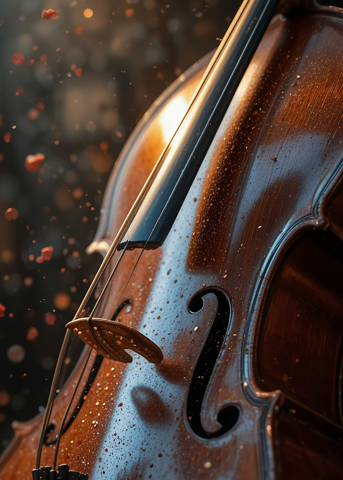 Close-up of a Cello with Bokeh