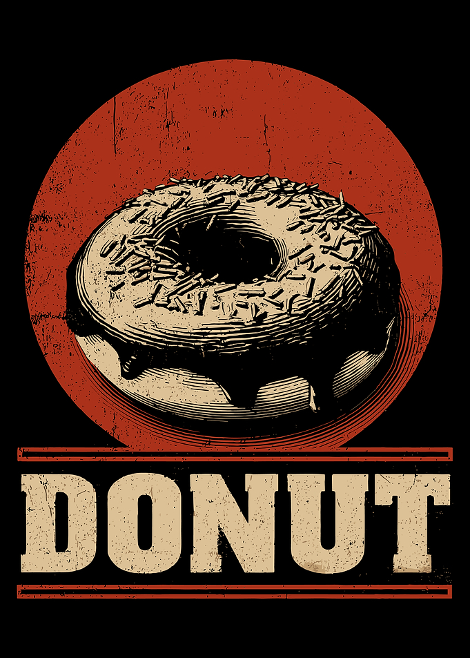 Donut Illustration with Retro Style