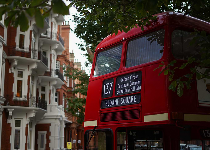 Vintage Red Double Decker Bus in London