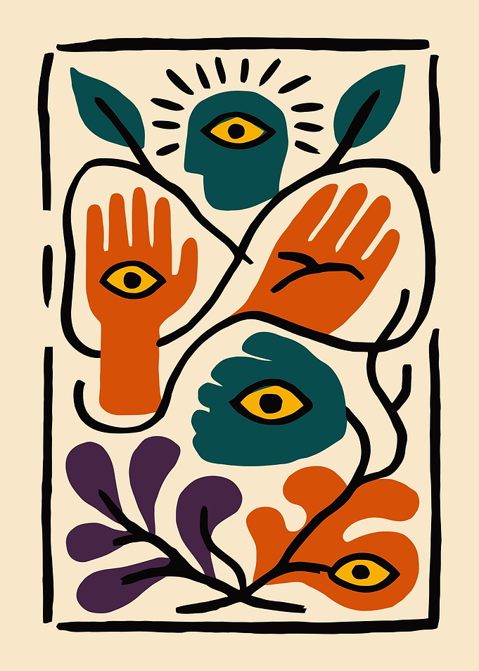 Abstract Eye and Hand Botanical Art