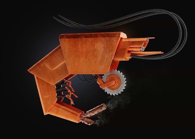 Steampunk Mechanical Arm with Saw Blade