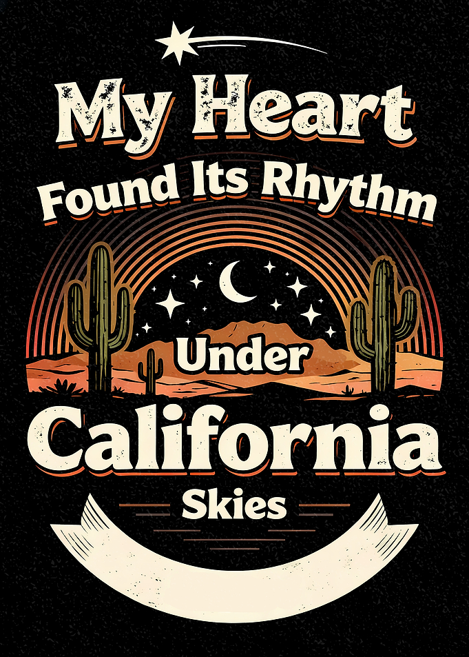 California Skies Rhythm – Heartbeat Love Graphic Wall Art