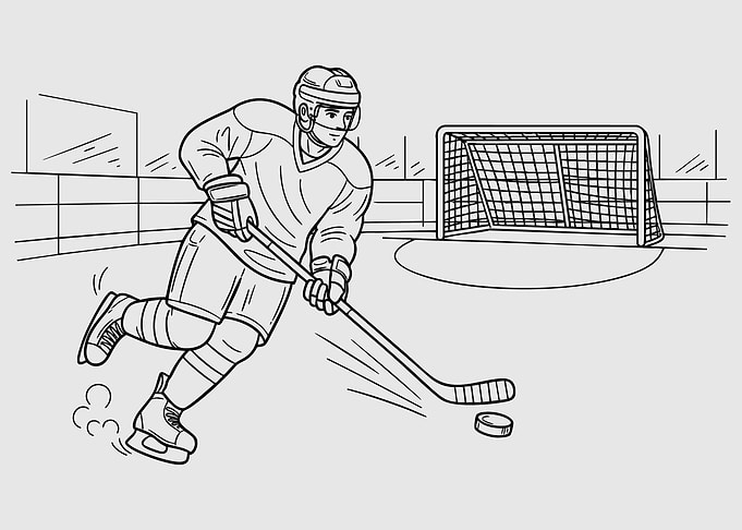 Hockey Player Illustration