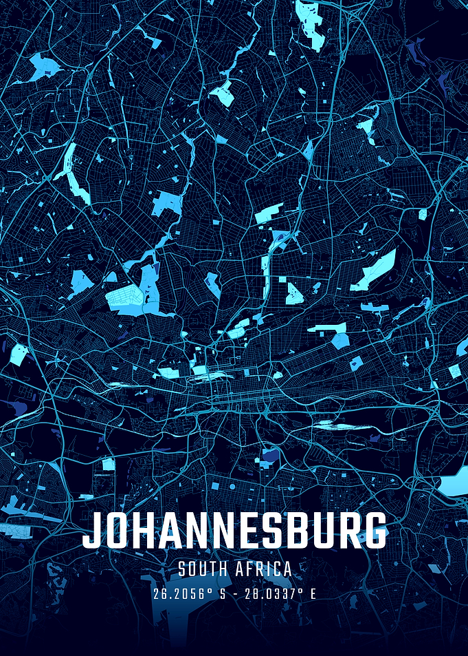 Johannesburg Midnight City Map