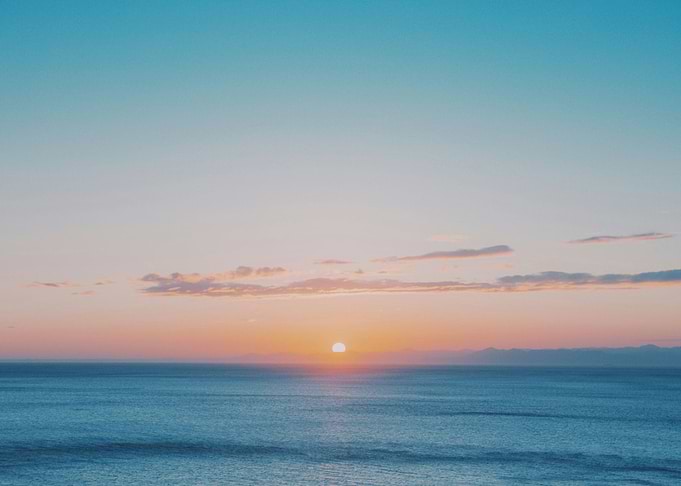 Ocean Sunset with Pastel Sky