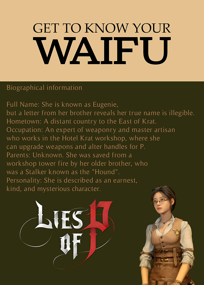 Lies of P: Eugenie Waifu Guide