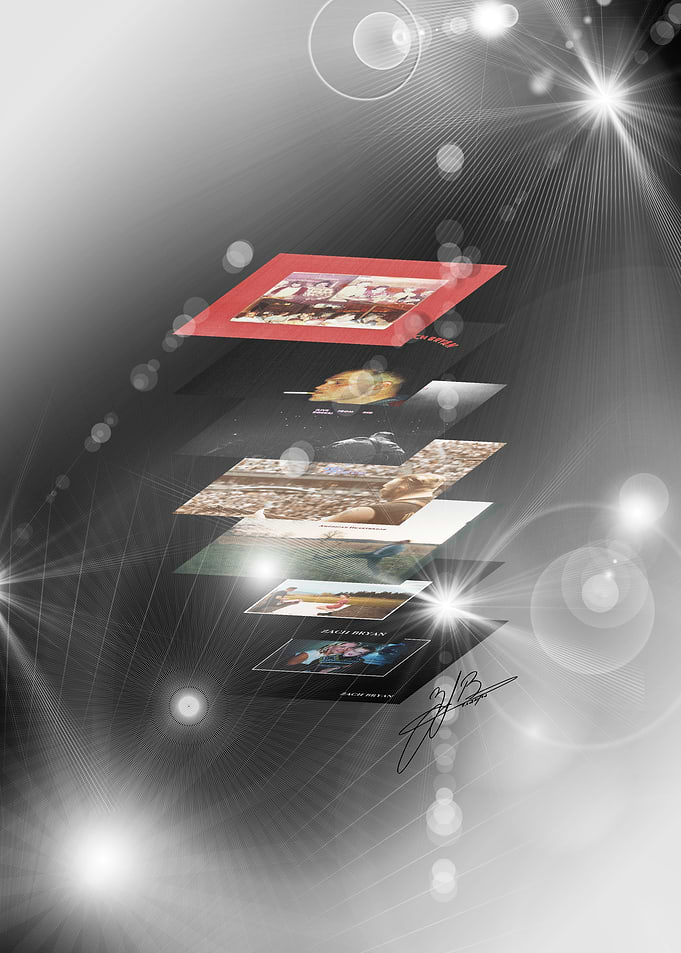 Layered Photo Collage with Lens Flares