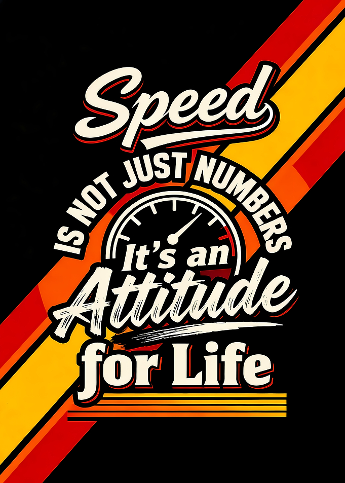 Speed Is an Attitude for Life – Retro Motivational Quote Wall Art