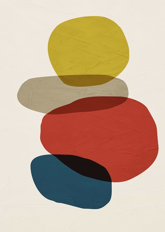 Abstract Stacked Shapes Art