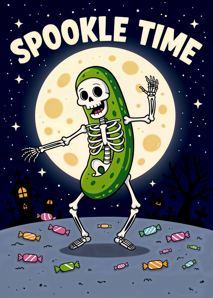 Spookle Time Pickle Skeleton