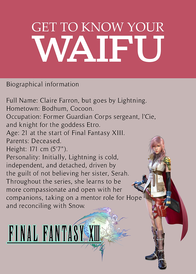Get to Know Your Waifu: Lightning