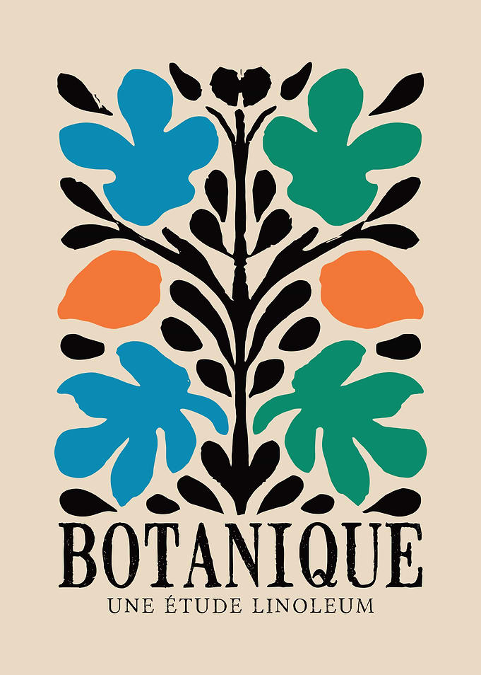 Botanique Linoleum Study Art Print
