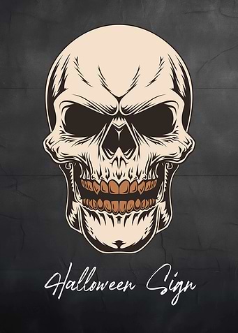 Halloween Skull Sign