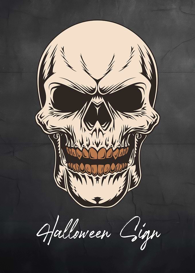 Halloween Skull Sign