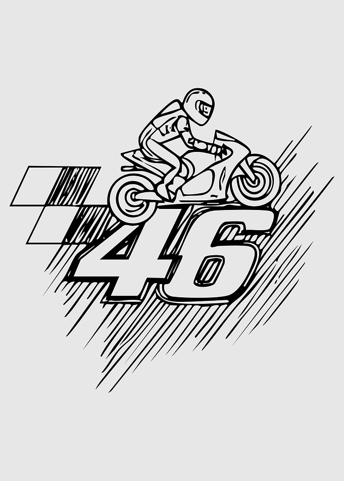 Motorcycle Racer Number 46 Illustration