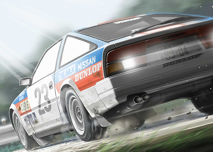 racing car in motion