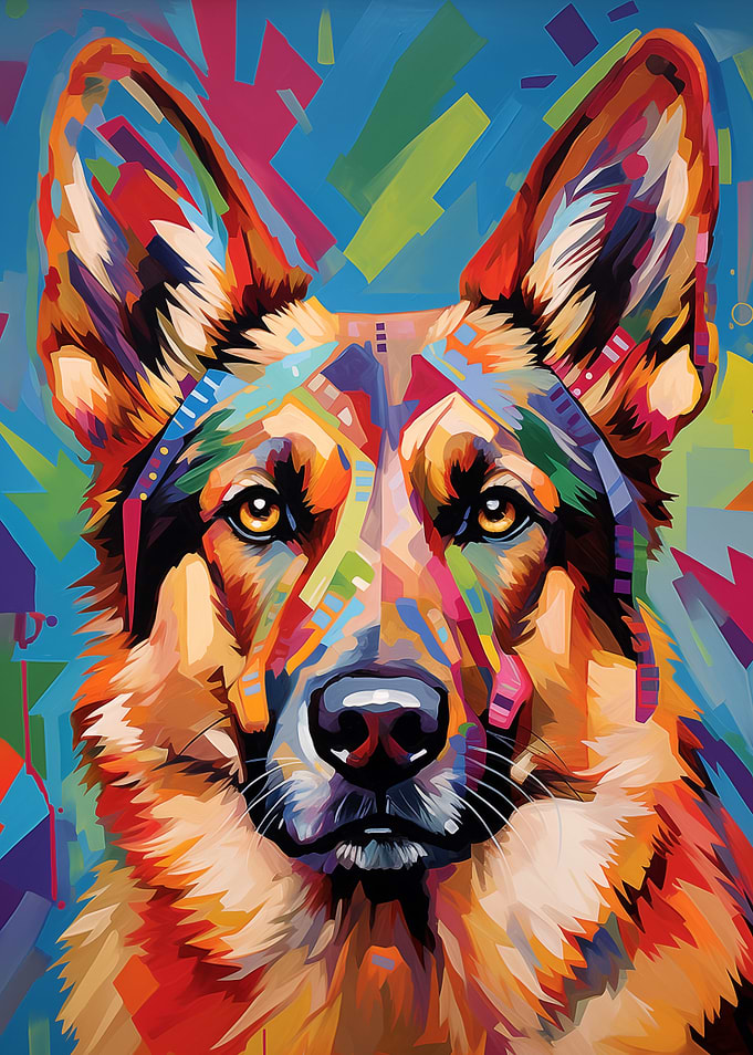 Colorful German Shepherd