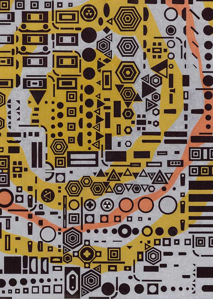 Abstract Geometric Pattern in Yellow and Black