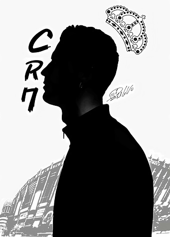 Cristiano Ronaldo Silhouette with Crown