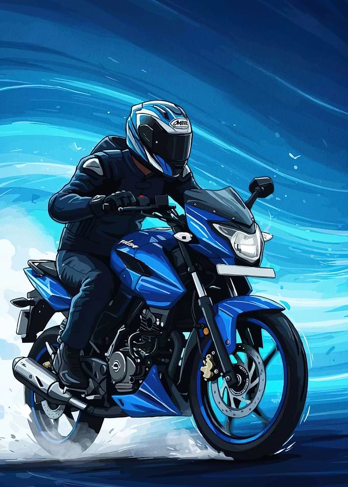 Blue Motorcycle Rider