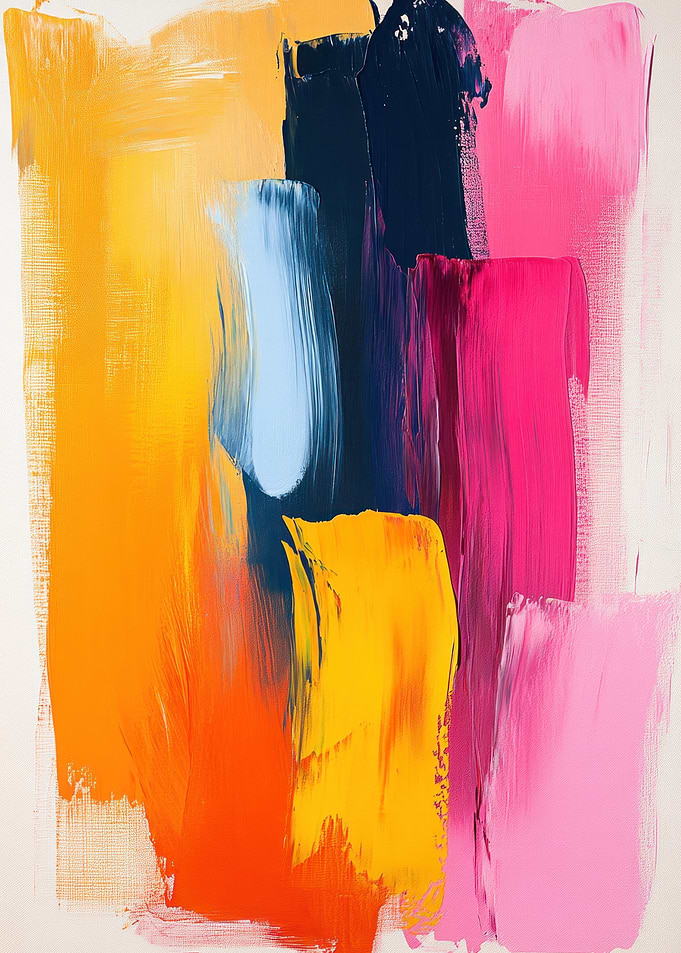 Abstract Colorful Brushstrokes Painting