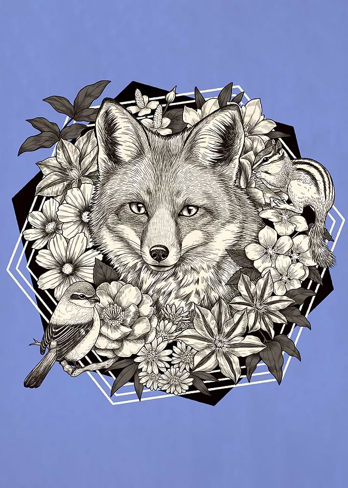 Fox, Flowers, and Fauna Illustration