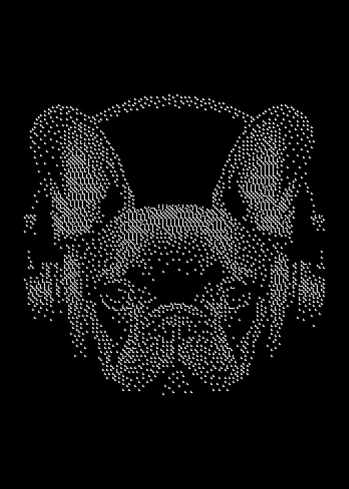 Dog with Headphones dots Art