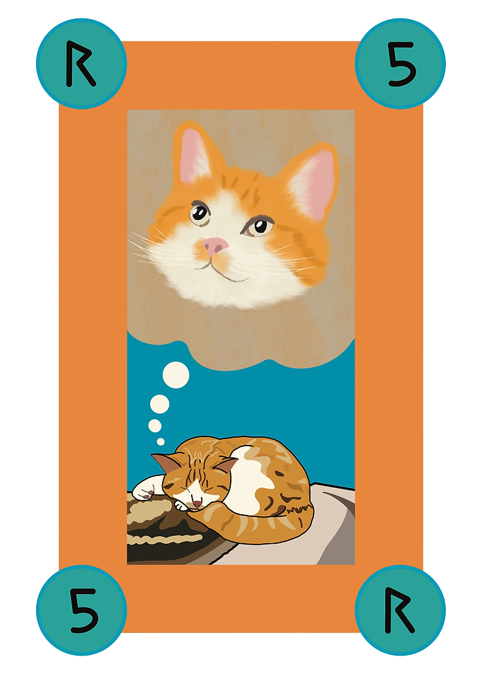 Dreaming Cat Illustration