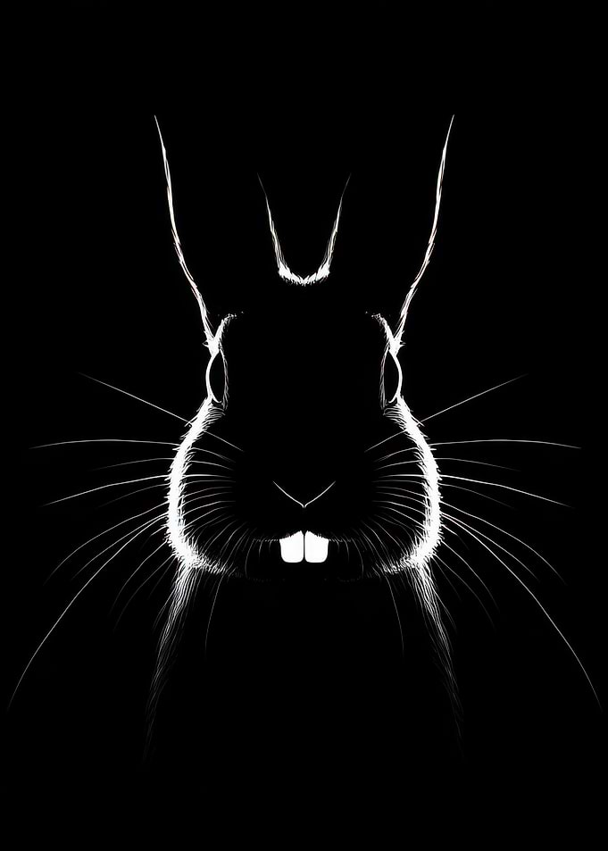 Monochrome Rabbit Portrait