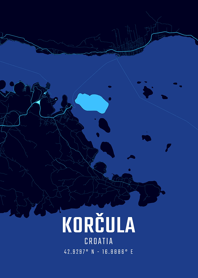 Korcula Midnight City Map