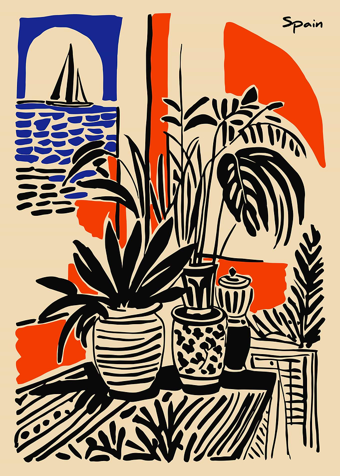 Spain Still Life with Sailboat