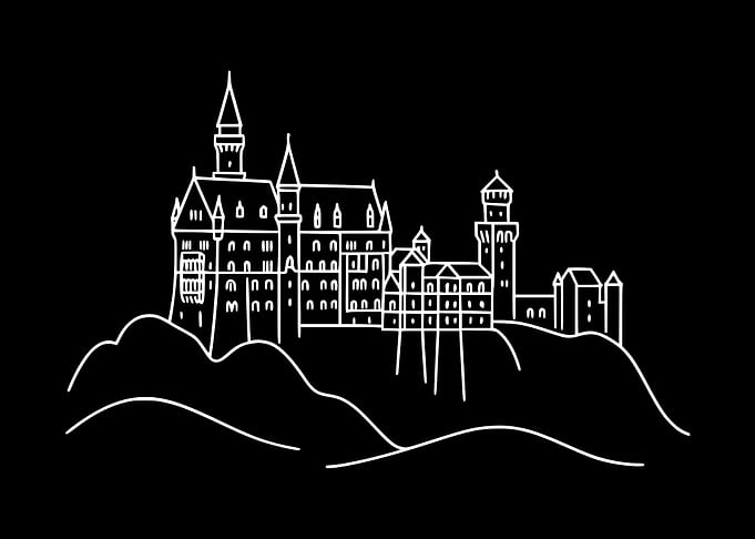 Neuschwanstein Castle — Minimal Line Art